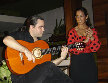 Flamenco dancer Flor Perez Taboada and guitarist Richard Marlow at Red Maple in Baltimore