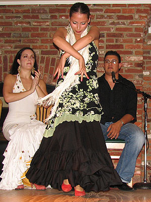 Flamenco dancer Ginette Perea performing solea