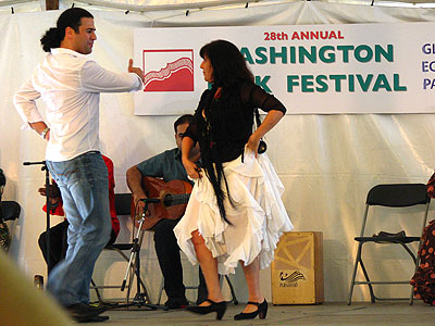 Flamenco dancers Jason Vera y Aragon and Natalia Monteleon performing Sevillanas