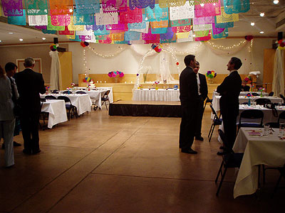 black and white wedding reception decor. The reception also will