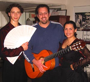 Tony Bown with Aleksey Kulikov and Micaela Moreno