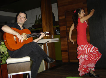 Flamenco dancer Flor Perez Taboada and guitarist Richard Marlow at Red Maple in Baltimore