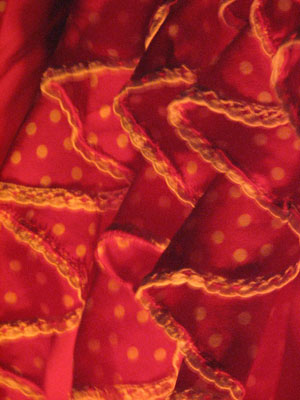 Closeup of Sara Jerez flamenco dress